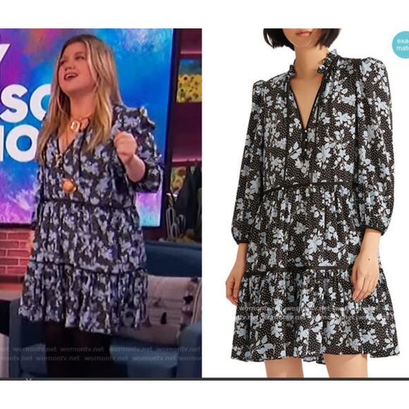 Veronica Beard Silk Mini Hawken Floral Patterned Dress sz 4 Black Multi Printed - Picture 12 of 14